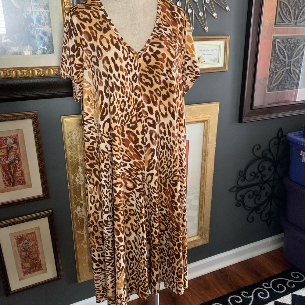 Roaman's Animal Print Midi Dress